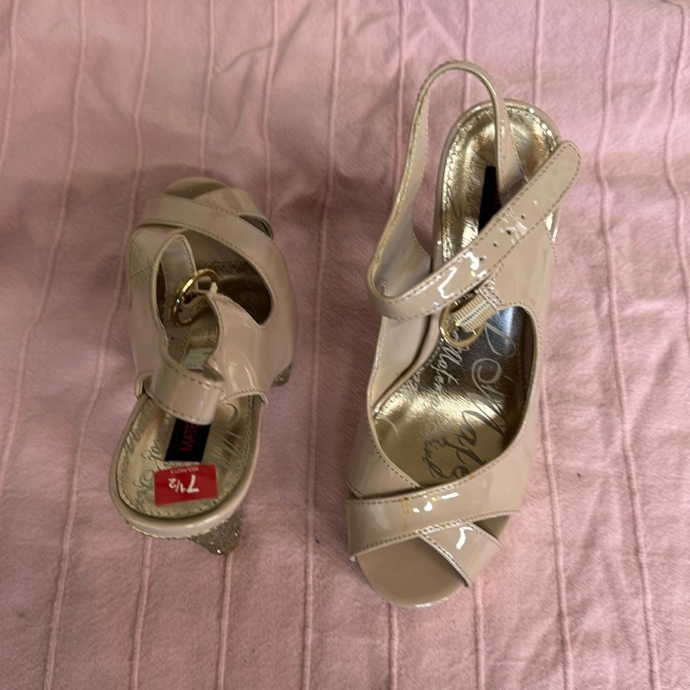 Womens Material Girl approximately 5” glitter heels, new